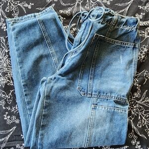 Womens Barrel Blue Jeans